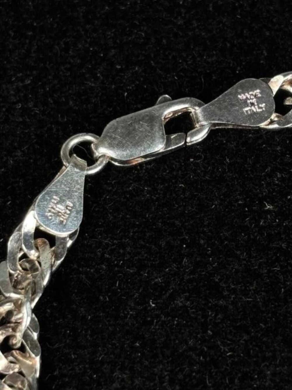 Milor Italy Sterling Silver Singapore Twist Rope Chain Bracelet - Picture 2 of 4